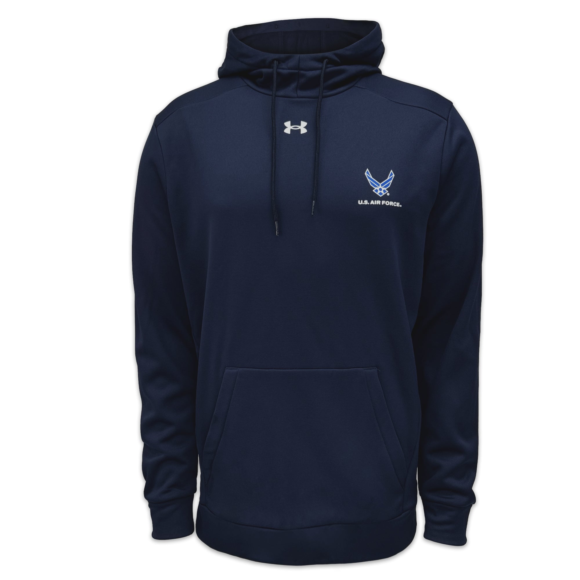 Air Force Under Armour Left Chest Wings Armour Fleece Hood (Navy)