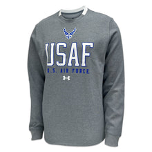 Load image into Gallery viewer, Air Force Under Armour Gameday Double Knit Fleece Crewneck (Grey)