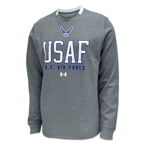 Air Force Under Armour Gameday Double Knit Fleece Crewneck (Grey)