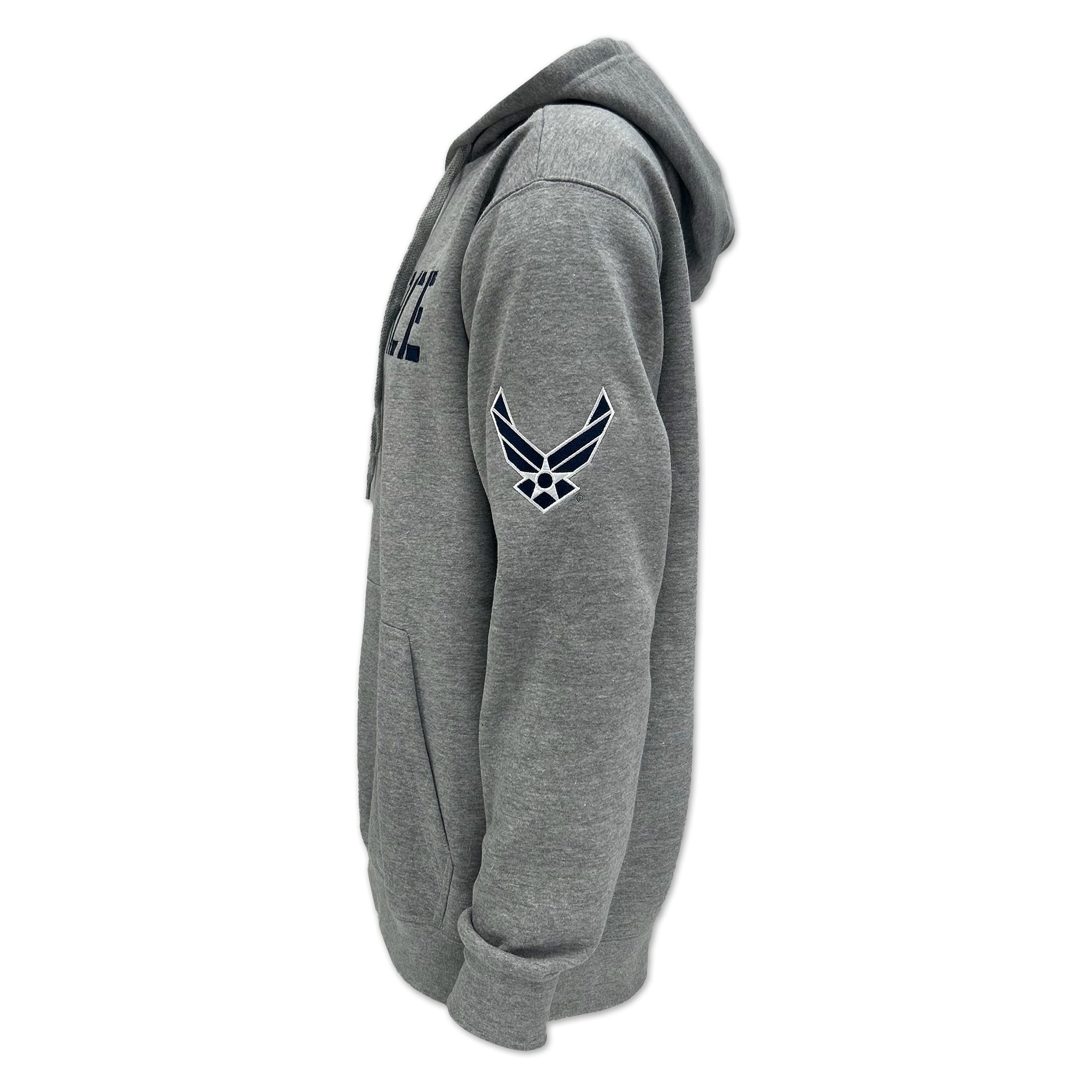 Air Force Wings Tackle Twill Embroidered Fleece Hood (Grey)