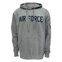 Load image into Gallery viewer, Air Force Wings Tackle Twill Embroidered Fleece Hood (Grey)