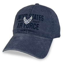 Load image into Gallery viewer, United States Air Force Lightweight Relaxed Twill Hat (Washed Navy)