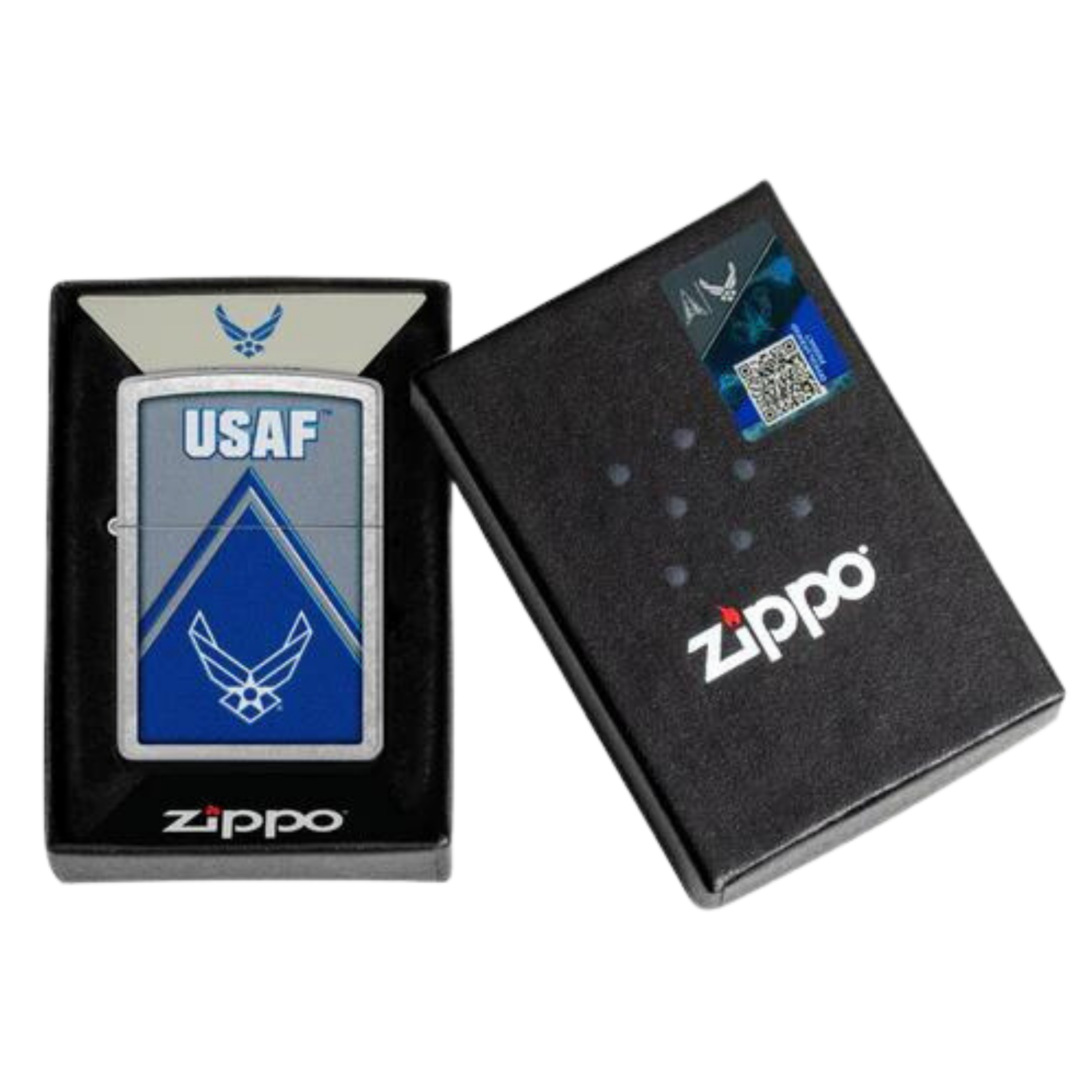 Air Force Wings Street Chrome Color Logo Zippo