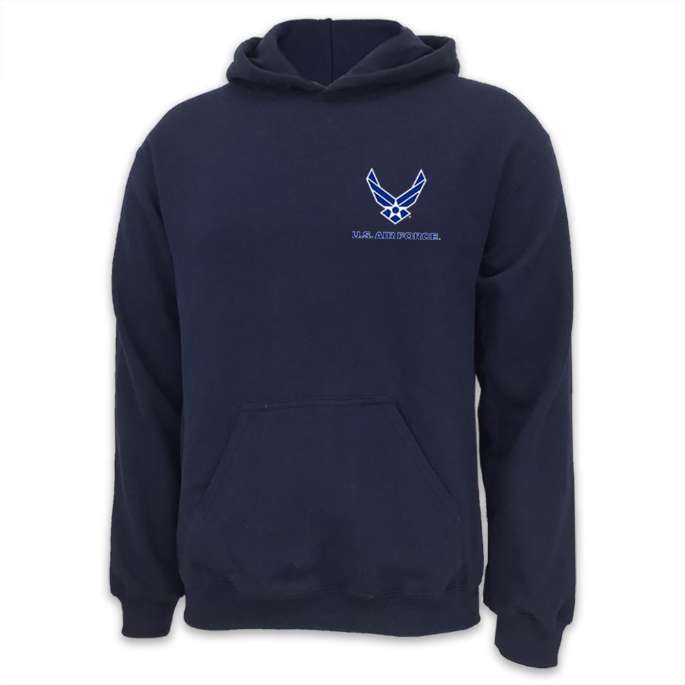 Air Force Wings Left Chest Logo Hood