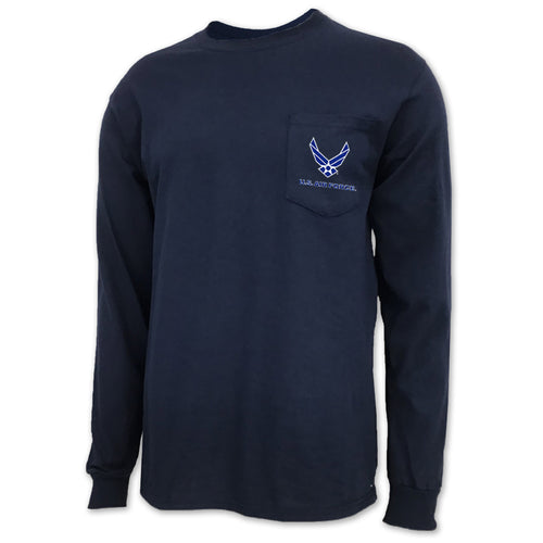 Air Force Wings Logo Long Sleeve Pocket T-Shirt