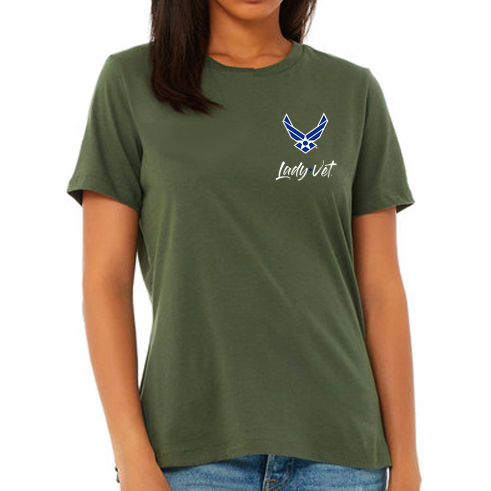 Air Force Lady Vet Left Chest Logo Ladies T-Shirt