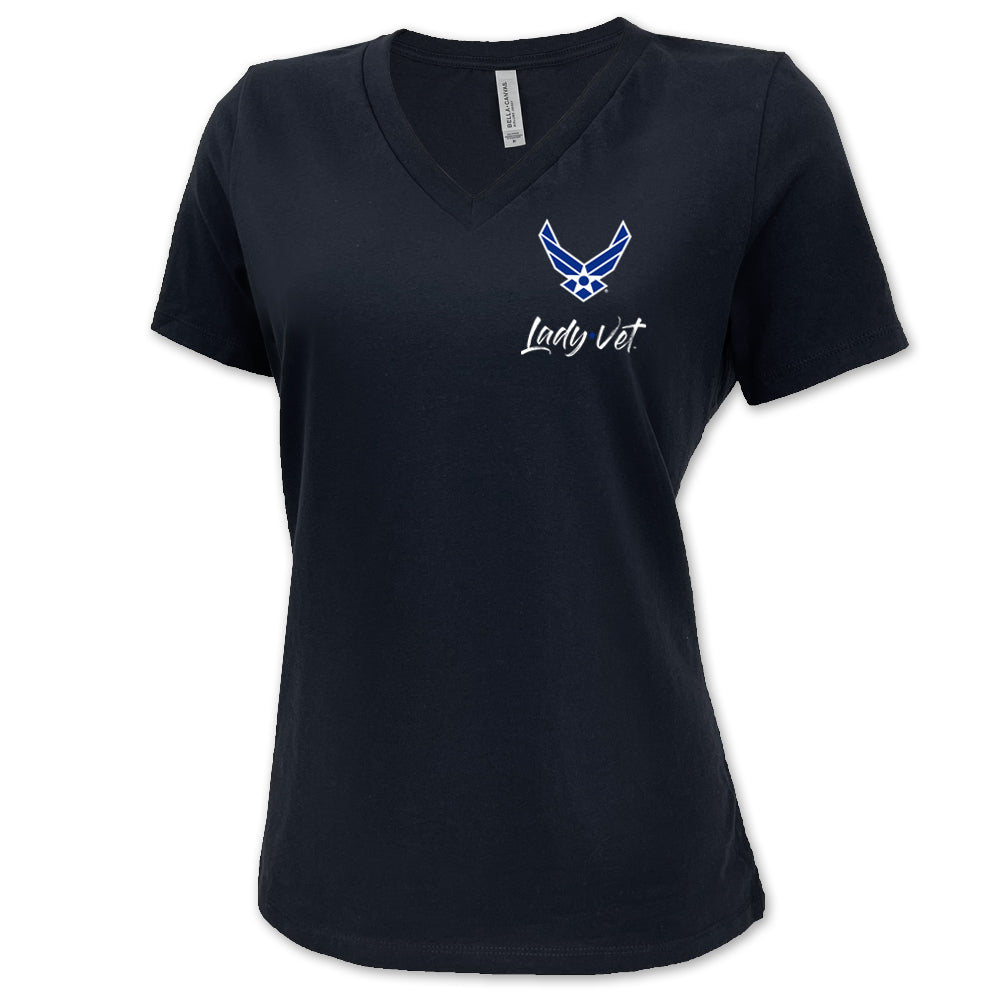 Air Force Lady Vet Left Chest Logo V-Neck T-Shirt