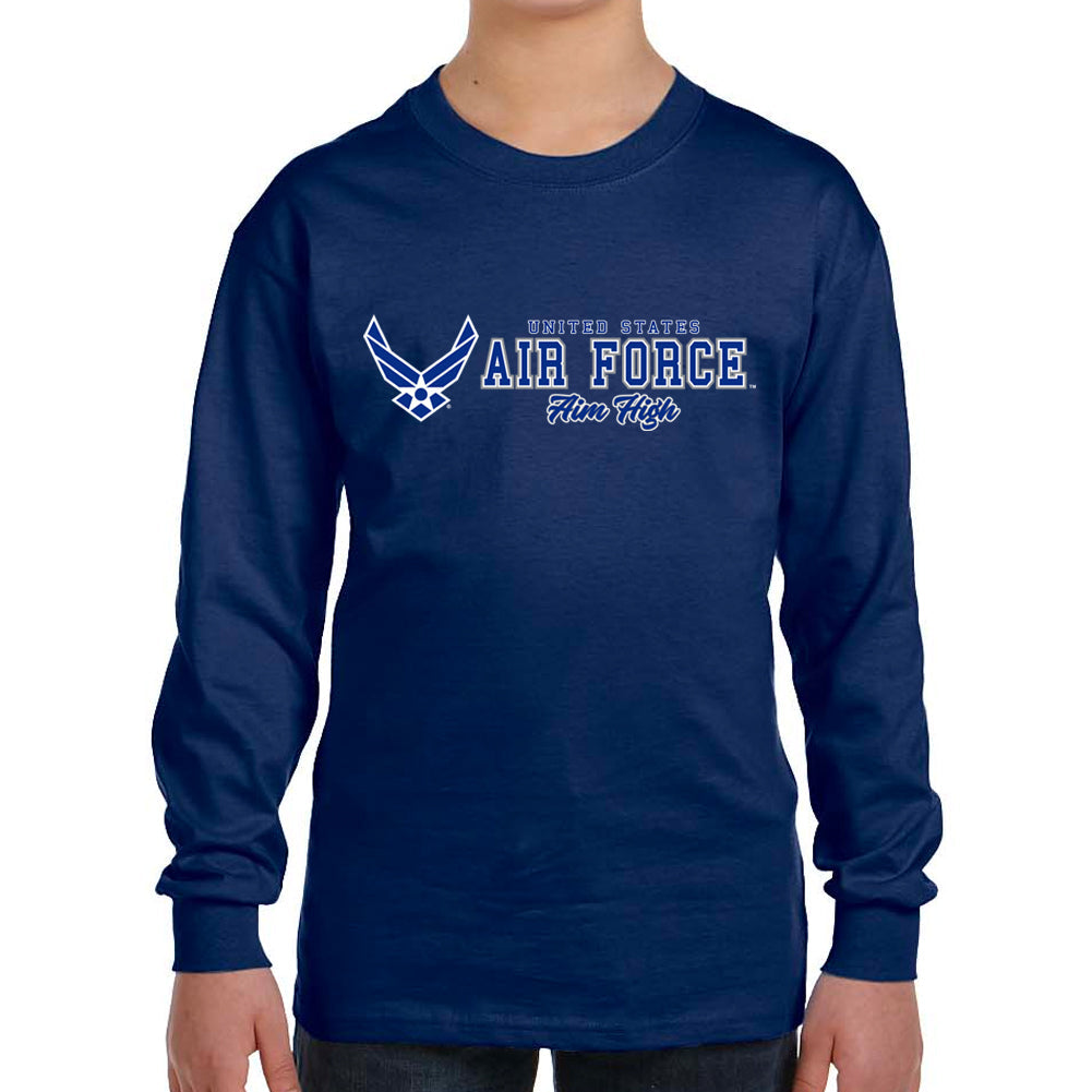 Air Force Youth Aim High Chest Print Long Sleeve