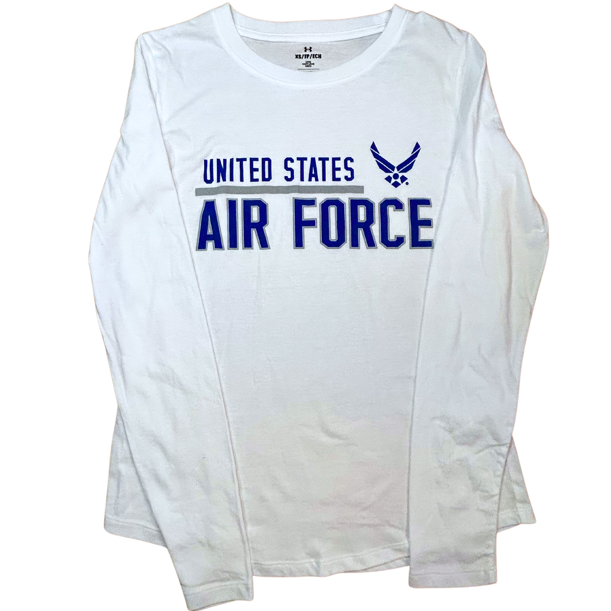 United States Air Force Ladies Under Armour Long Sleeve T-Shirt (White)