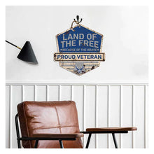 Load image into Gallery viewer, Rustic Badge Land of the Free Veteran Sign Air Force*