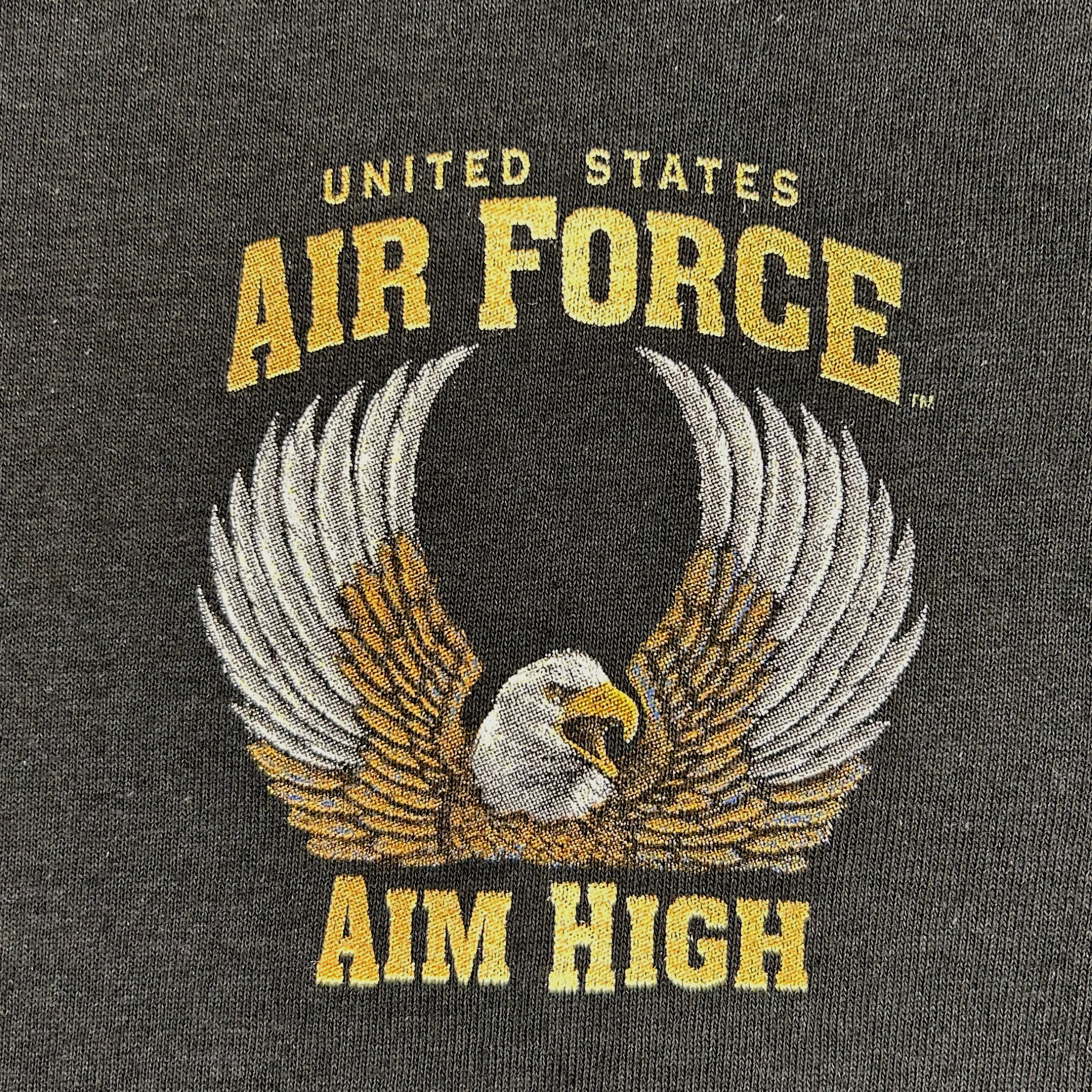 Air Force Gold Eagle Aim High T-Shirt (Black)