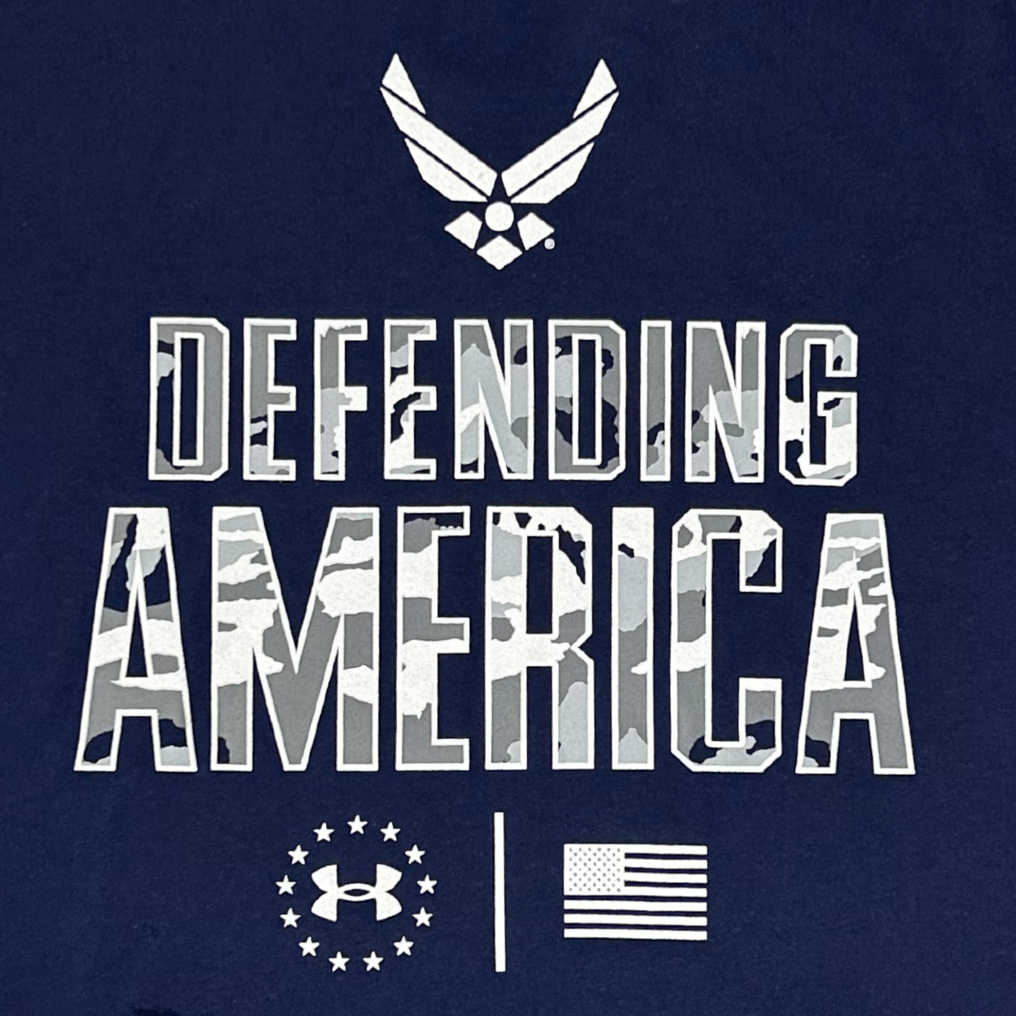 Air Force Under Armour Defending America Camo Cotton T-Shirt (Navy)