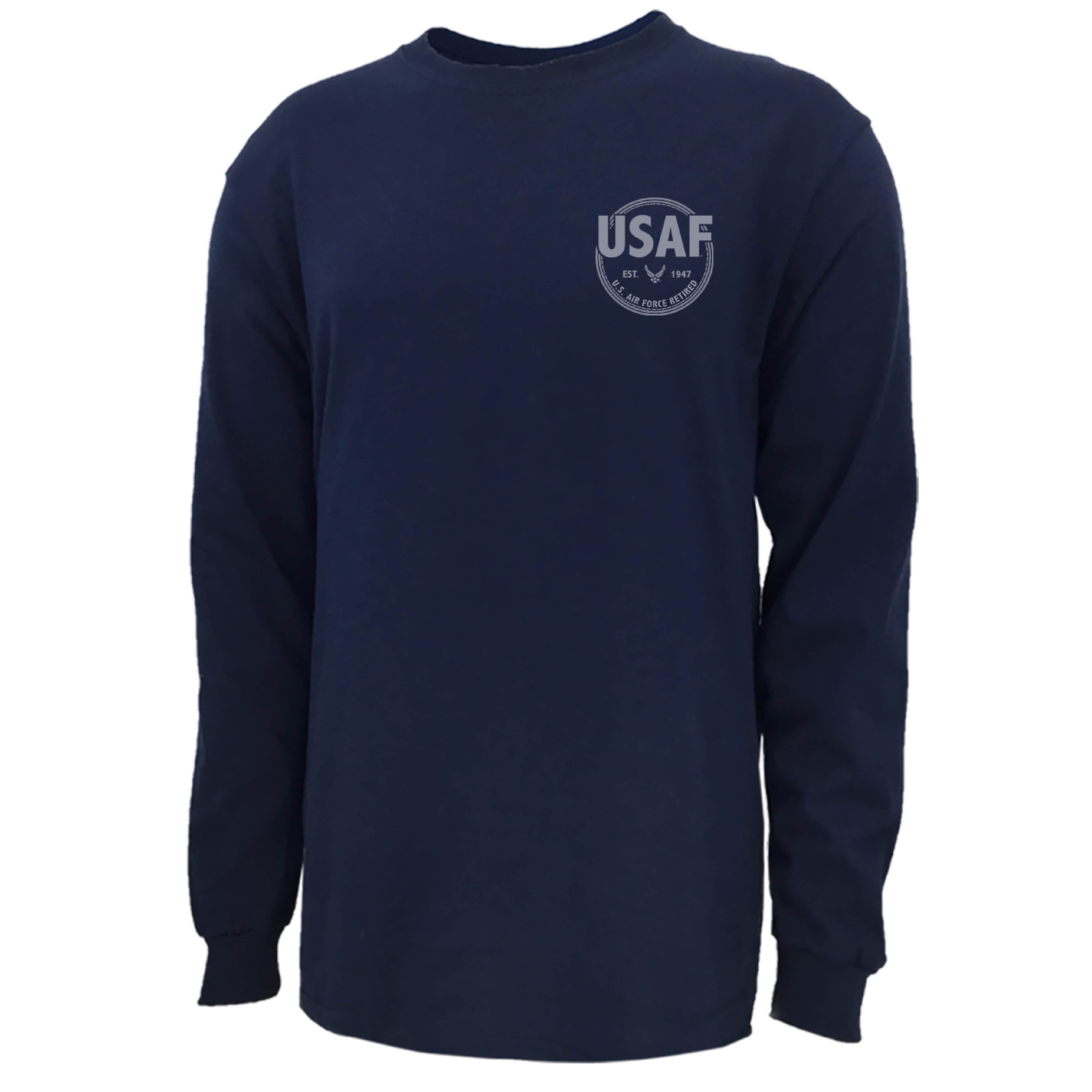 Air Force Retired Left Chest Long Sleeve T-Shirt