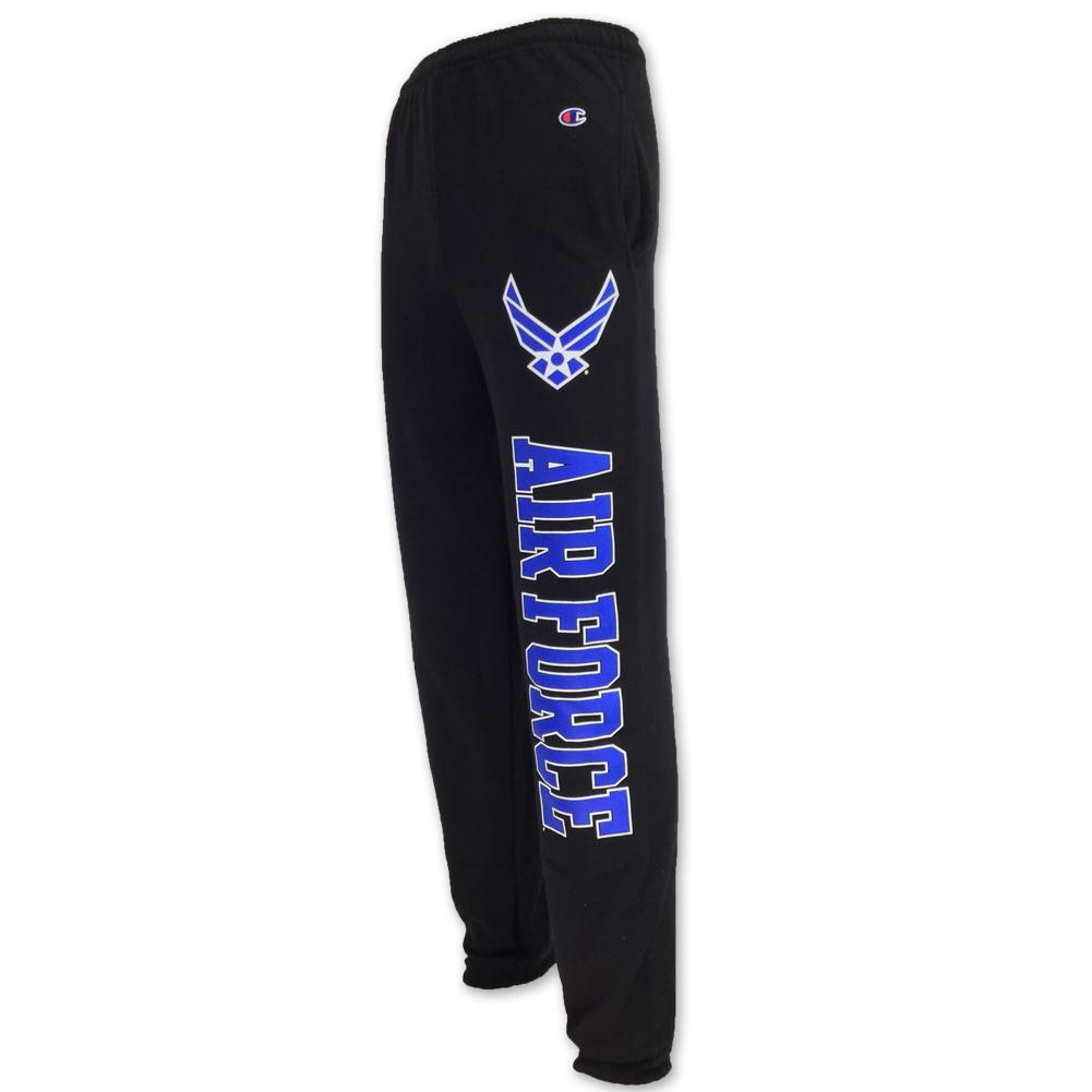 AIR FORCE CHAMPION FLEECE BANDED SWEATPANTS (BLACK)