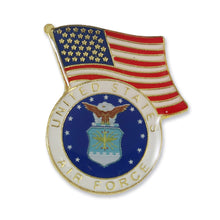 Load image into Gallery viewer, Air Force Waving Flag Seal Lapel Pin