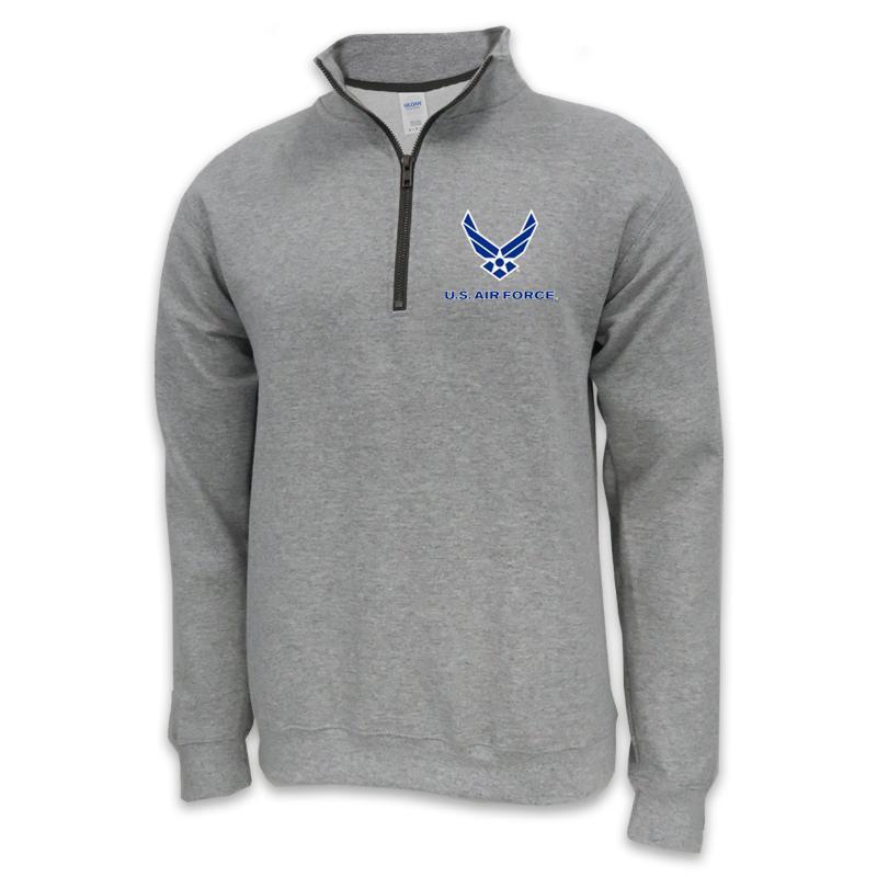 AIR FORCE WINGS LOGO 1/4 ZIP (GREY)