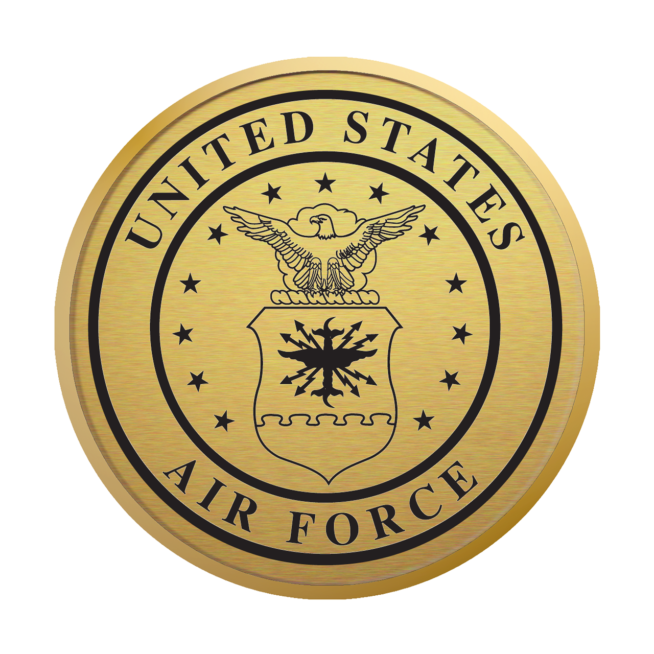 U.S. Air Force Gold Engraved Medallion Frame (Vertical)