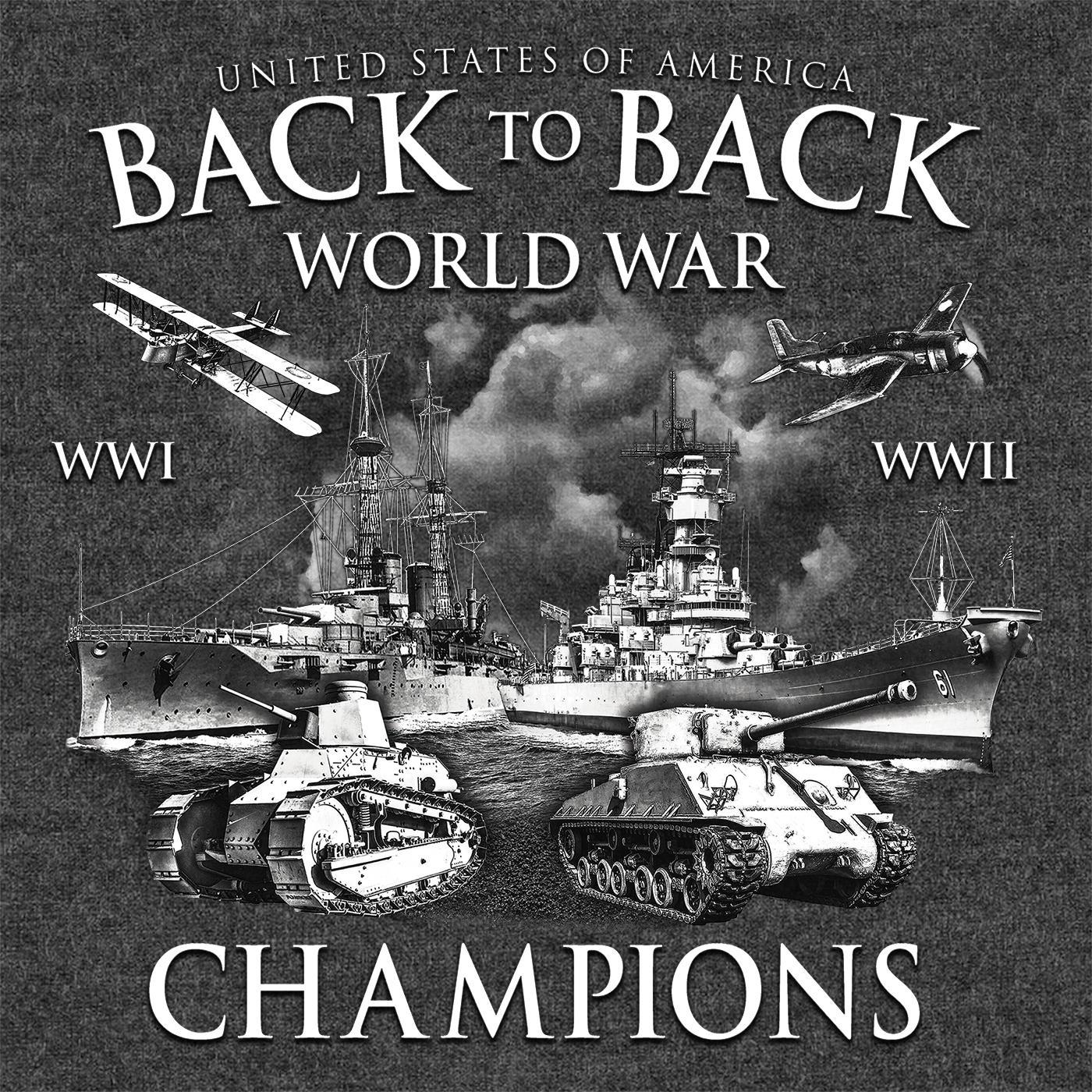 Back To Back World Champions T Shirt Grey